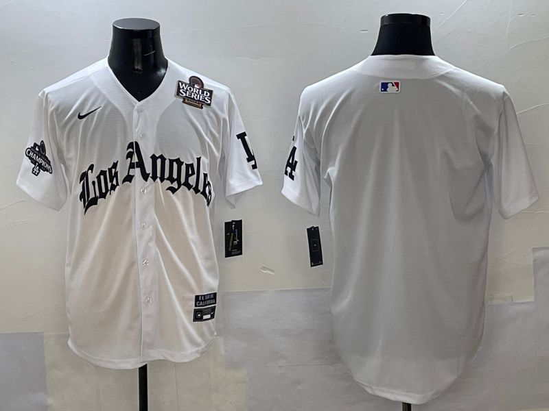 Men Los Angeles Dodgers Blank White Five generations Joint Name 2025 Nike MLB Jersey style 34